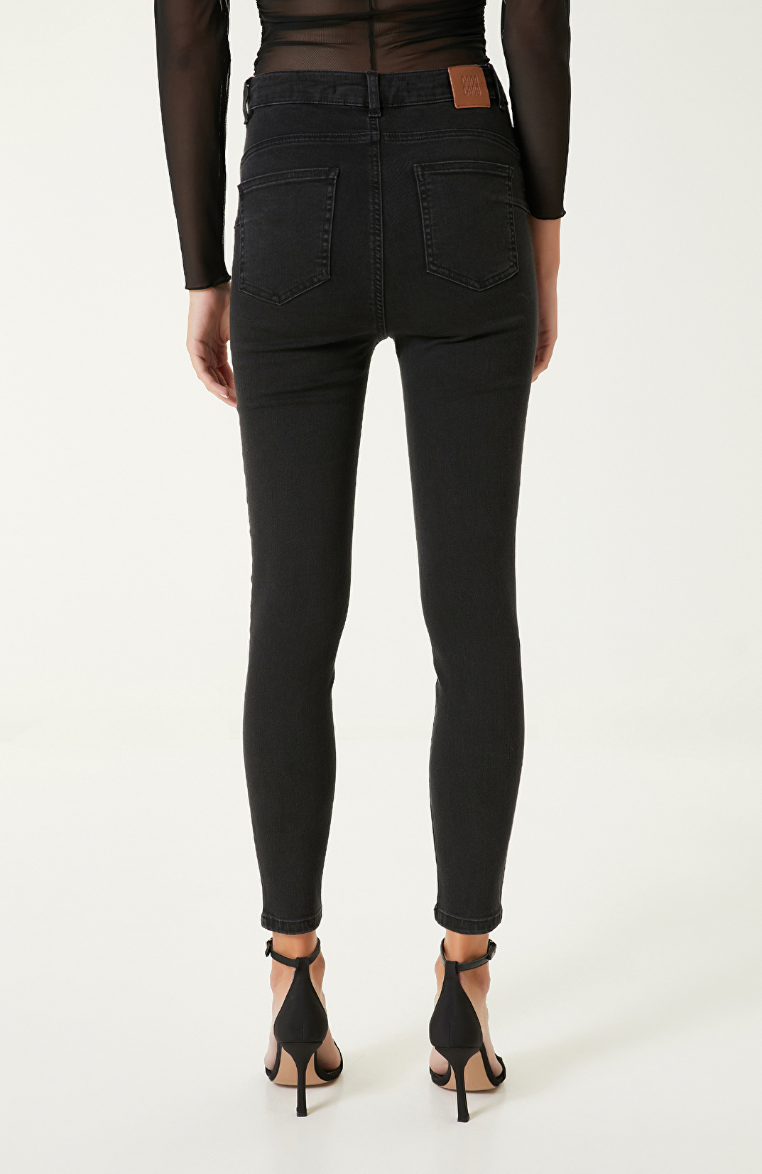 Antrasit Push-Up Denim Pantolon