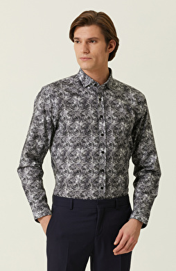 Slim Fit Antrasit Gömlek