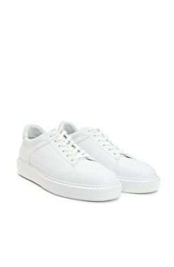 Beyaz Erkek Deri Sneaker Beyaz Erkek Deri Sneaker