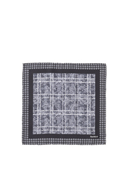 Siyah Gri İpek Poşet Mendil