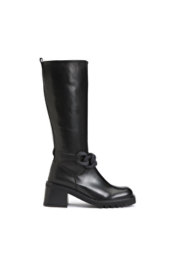 Siyah Kadın Deri Çizme