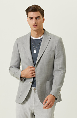 Gri Desenli Blazer Ceket Gri Desenli Blazer Ceket