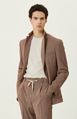 Turuncu Desenli Blazer Ceket