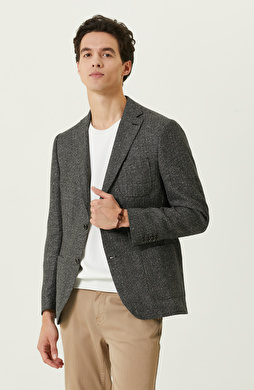 Siyah Desenli Blazer Ceket