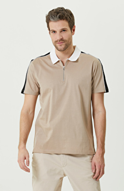Vizon Polo Yaka Fermuarlı T-Shirt