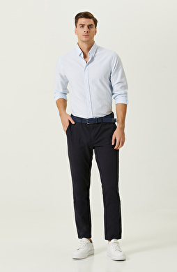 Lacivert Düz Paça Casual Pantolon