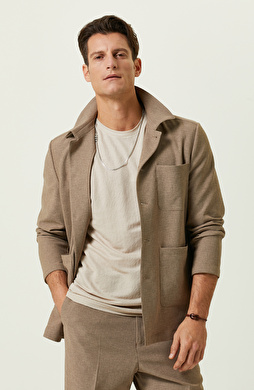 Vizon Jakarlı Blazer Ceket