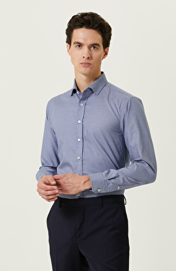 Non-Iron Mavi Beyaz Gömlek