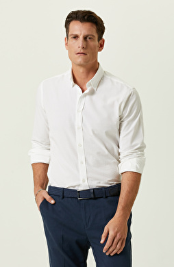 Ekru Gofreli Gömlek