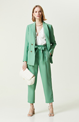 Yeşil Yüksek Bel Pantolon