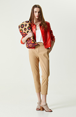 Camel Yüksek Bel Dar Paça Pantolon Camel Yüksek Bel Dar Paça Pantolon