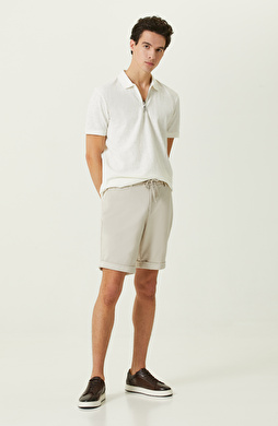 Bej Duble Paça Şort