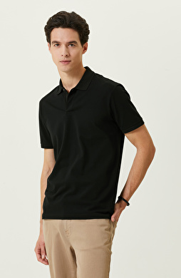 Siyah Polo Yaka T-Shirt Siyah Polo Yaka T-Shirt