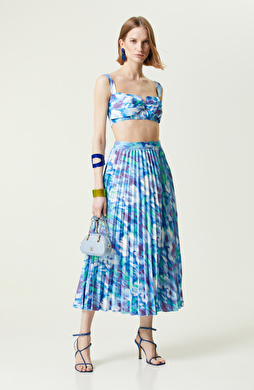 Mavi Desenli Mid Boy Etek Mavi Desenli Mid Boy Etek