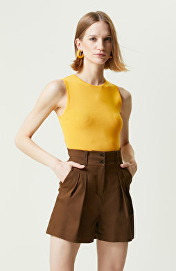 Sarı Askılı Bisiklet Yaka Kazak