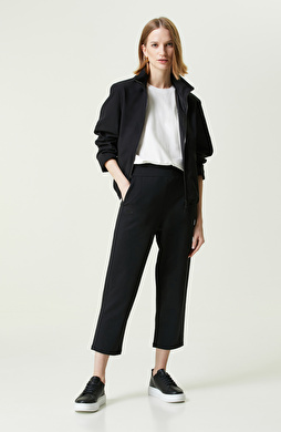 N-Tech Siyah Düz Paça Yan Cep Fermuarlı Eşofman