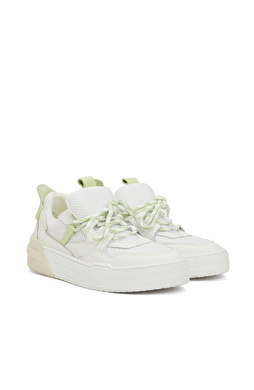 Kırık Beyaz Kadın Deri Sneaker