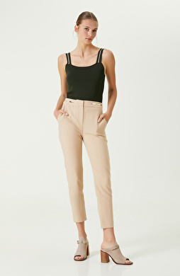 Bej Dar Paça Smart Casual Pantolon