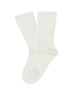 Kırık Beyaz Kadın Bambu Çorap