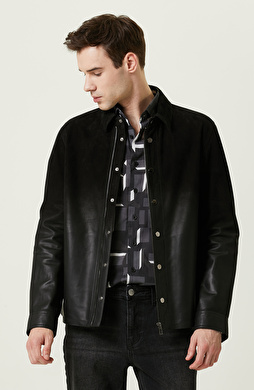 Siyah Süet Deri Mont