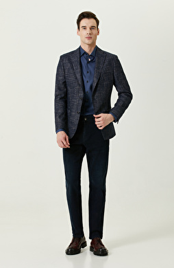 Düz Paça Lacivert Denim Pantolon