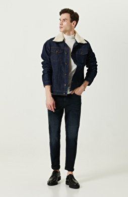 5 Cepli Normal Bel Lacivert Denim Pantolon