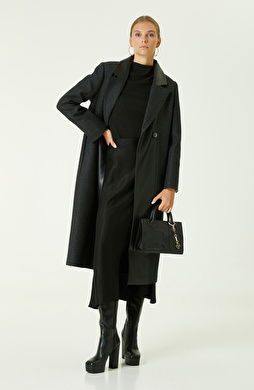 Antrasit Garni Detaylı Manto