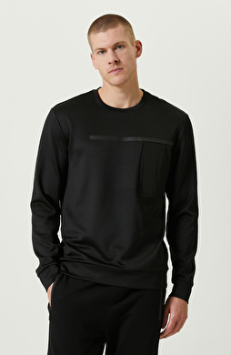 N-Tech Siyah Bisiklet Yaka Sweatshirt