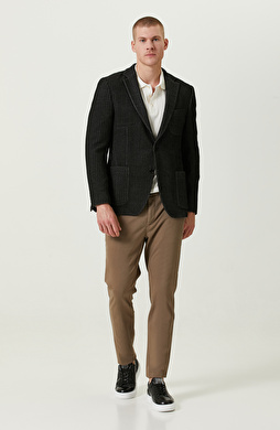 Vizon Yan Cepli Düz Paça Pantolon