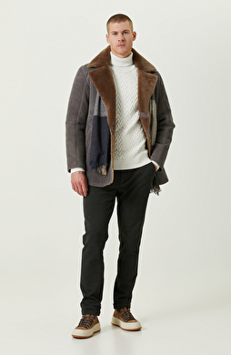 Örme Bağcıklı Antrasit Jogger Pantolon