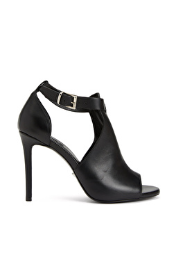 Siyah Kadın Deri Sandalet