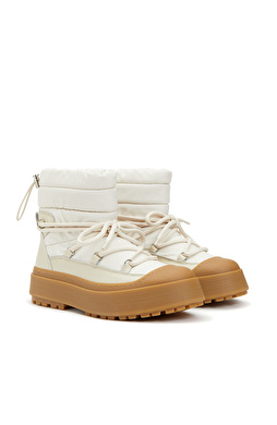 Açık Bej Kadın Deri Bot