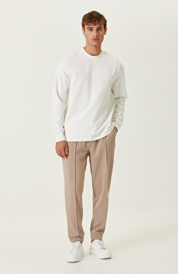 Taş Rengi Nervür Detaylı Eşofman Altı