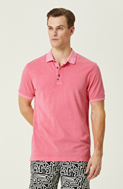 Pink Polo Neck T-Shirt