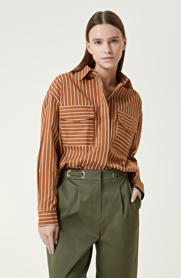 Karamel Çizgili Gömlek