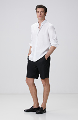 Siyah Keten Şort