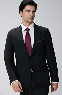 Siyah Yün Karışımlı Takım Elbise Siyah Yün Karışımlı Takım Elbise