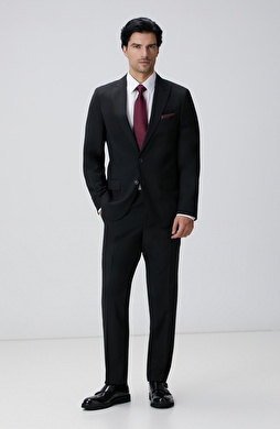 Siyah Yün Karışımlı Takım Elbise Siyah Yün Karışımlı Takım Elbise