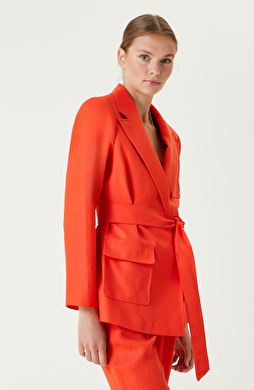 Nar Çiçeği Keten Ceket