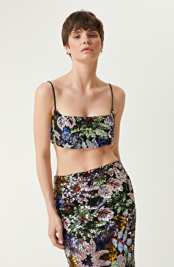 Renkli Payetli Büstiyer