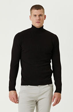 Bordo Balıkçı Yaka Triko Kazak