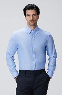 Mavi Non-Iron Oxford Gömlek