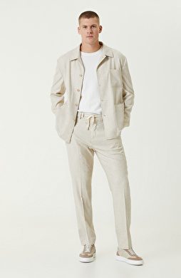 Bej Yün Karışımlı Jogger Pantolon Bej Yün Karışımlı Jogger Pantolon