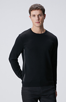 Siyah Yün Karışımlı Kazak Siyah Yün Karışımlı Kazak