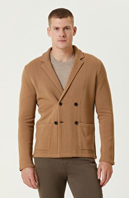 Camel Yün Karışımlı Triko Ceket Camel Yün Karışımlı Triko Ceket