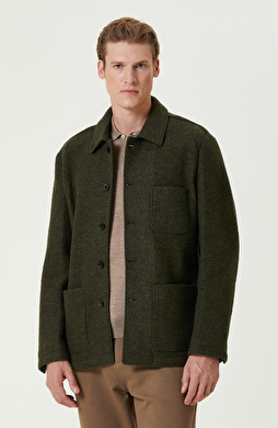 Haki Yün Örme Ceket Haki Yün Örme Ceket