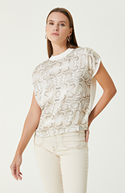 Ekru Dokuma Garnili Triko