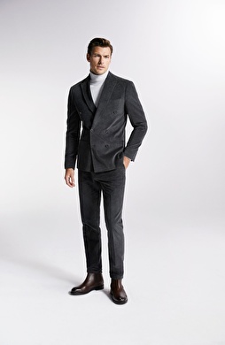 Antrasit Limited Fitilli Kadife Pantolon