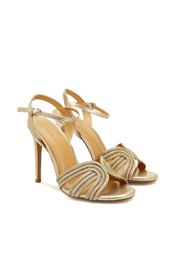 Gold Kadın Deri Sandalet