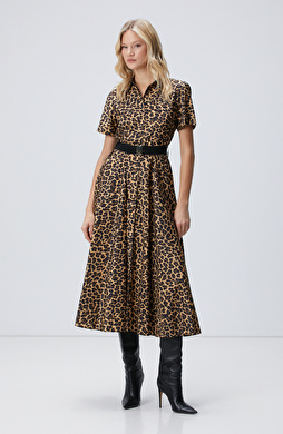 Kahverengi Camel Midi Elbise Kahverengi Camel Midi Elbise